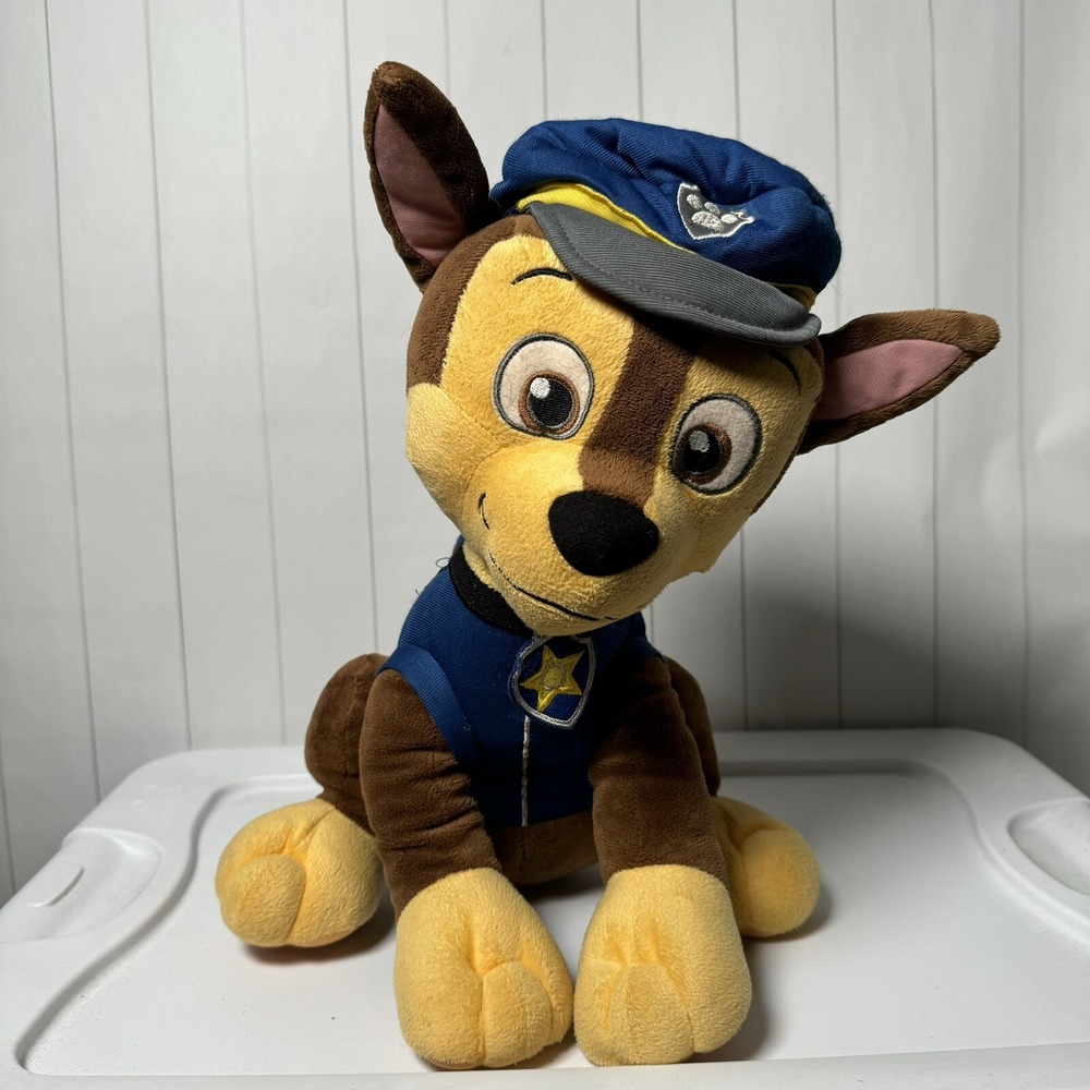 Nickelodeon 2015 Spin Master Paw Patrol 15" Chase Police Dog Large Plush Figure